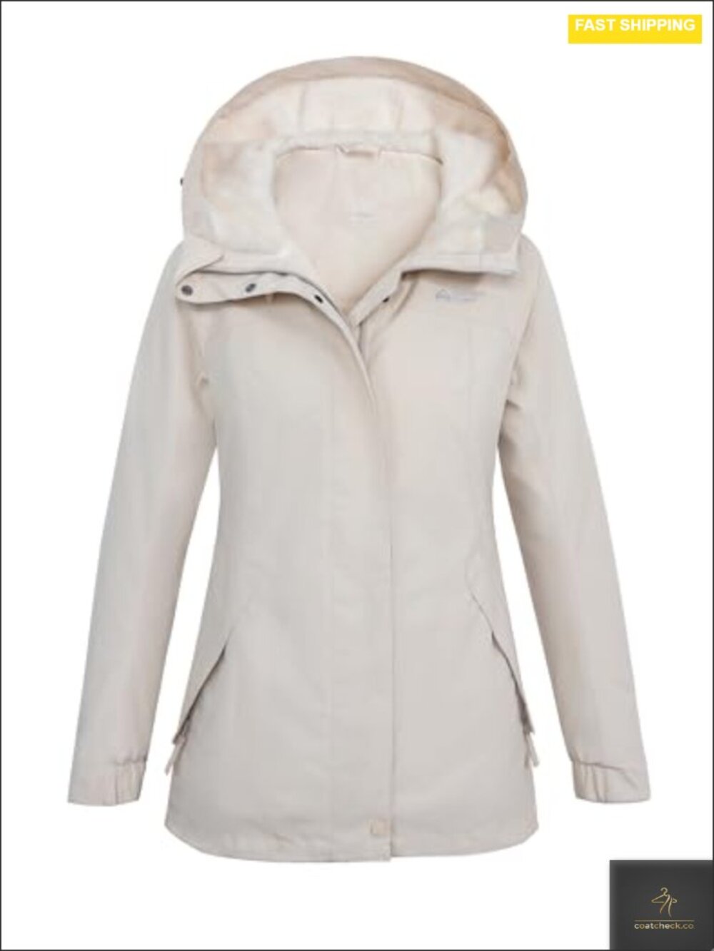 Women's Insulated Waterproof Ski Jacket with Hood Fleece Lined Zip Pockets